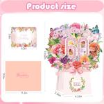 Musical 60th Birthday Card with 3D Flower Bouquet