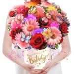 3D Musical Birthday Bouquet Card with Lights