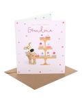 Boofle Birthday Card for Grandma with Cake Stand