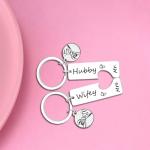 Mr and Mrs Engagement Keyring Set for Couples