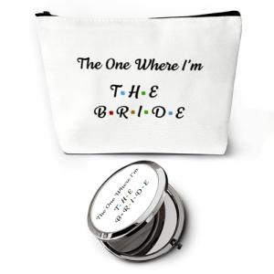 Bride Makeup Bag and Mirror Gift Set