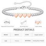 40th Birthday Silver Bead Bracelet with Heart