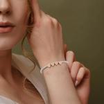 40th Birthday Silver Bead Bracelet with Heart