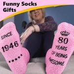 80th Birthday Socks for Women - Unique Gift