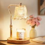 Gold Candle Warmer Lamp with Dimmer and Timer