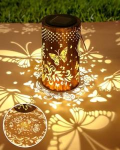 Butterfly Rose Solar Lantern for Garden Decor