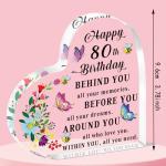 Personalized Heart Acrylic Keepsake for 80th Birthday