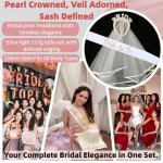 Pearl Bridal Bow Veil for Engagement Gifts