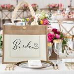 Bride Jute Tote Bag for Weddings and Events