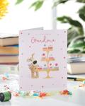 Boofle Birthday Card for Grandma with Cake Stand