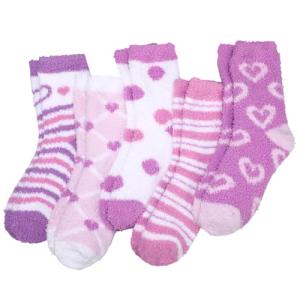 Cozy Purple Fluffy Socks for Women - 5 Pairs