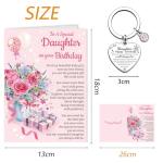 Floral Birthday Card for Her with Keychain