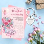Floral Birthday Card for Her with Keychain