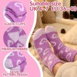 Cozy Purple Fluffy Socks for Women - 5 Pairs