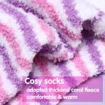 Cozy Purple Fluffy Socks for Women - 5 Pairs