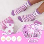 Cozy Purple Fluffy Socks for Women - 5 Pairs
