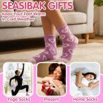 Cozy Purple Fluffy Socks for Women - 5 Pairs