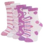 Cozy Purple Fluffy Socks for Women - 5 Pairs