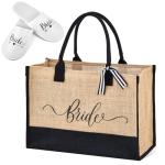 Bride Tote Bag and Slippers Set for Parties