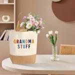 Cute Canvas Tote Bag & Keyring Set for Grandma