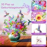 Musical 3D Happy Birthday Card with Flowers