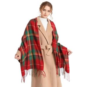 Miss Lulu Tartan Winter Wrap Scarf for Women