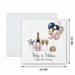 30th Birthday Card - Rose Gold Prosecco Design