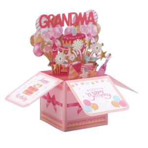 Colorful Popup Birthday Card for Grandma