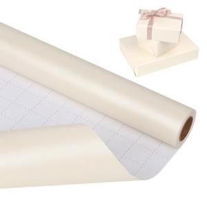 Off White Matte Wrapping Paper Roll - 10m