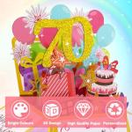 70th Birthday Pink Pop Up Card for Women