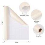 Off White Matte Wrapping Paper Roll - 10m