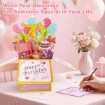 70th Birthday Pink Pop Up Card for Women