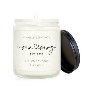 Mr. and Mrs. Handmade Lavender Wedding Candle Gift