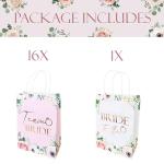 17pc Floral Team Bride Gift Bags Set