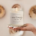 Mr. and Mrs. Handmade Lavender Wedding Candle Gift