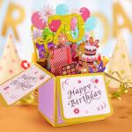70th Birthday Pink Pop Up Card for Women