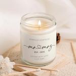 Mr. and Mrs. Handmade Lavender Wedding Candle Gift