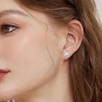 Sterling Silver Birthstone Stud Earrings for Women