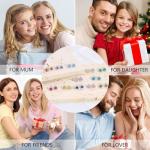 Sterling Silver Birthstone Stud Earrings for Women