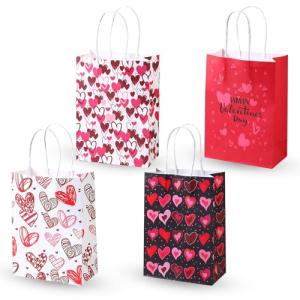 4 Pcs Valentine's Day Heart Gift Bags