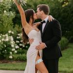 Blue Lace Bridal Garters with Bow for Brides