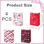 4 Pcs Valentine's Day Heart Gift Bags
