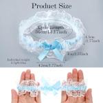 Blue Lace Bridal Garters with Bow for Brides