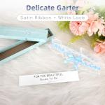 Light Blue Bridal Garters with Card and Box