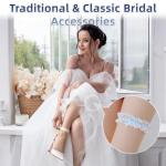 Light Blue Bridal Garters with Card and Box