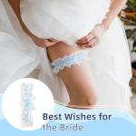 Light Blue Bridal Garters with Card and Box