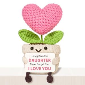 Cute Crochet Heart Flower Gift for Daughter