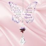 Elegant Butterfly Crystal Suncatcher for Retirement