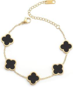 Double-Sided Gold Clover Bracelet for Her