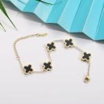 Double-Sided Gold Clover Bracelet for Her
